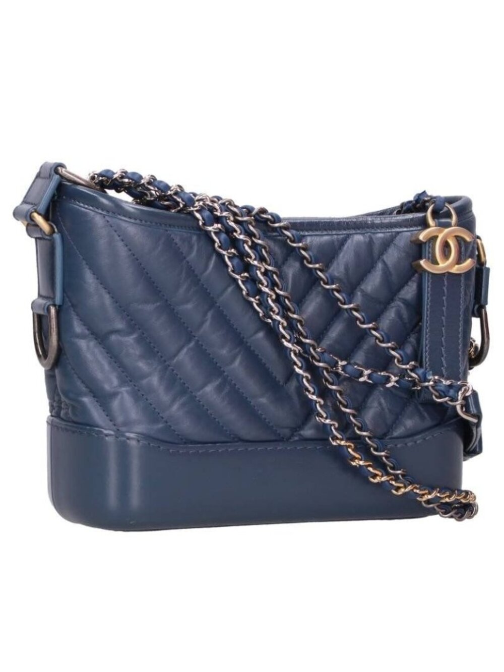 Chanel Gabriel de Small Che Blanc Aged Calfskin Chain Hobo Shoulder